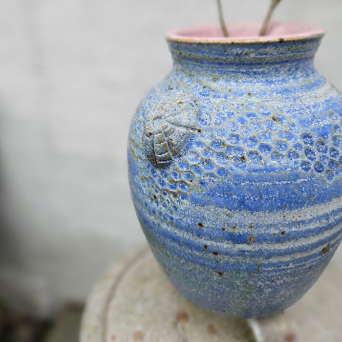 Fossilvase, medium, blå og lyserød - Image 4